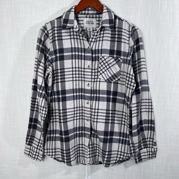 Field & Stream Button Down Cotton Blend Flannel Shirt Top Size S - Picture 1 of 12